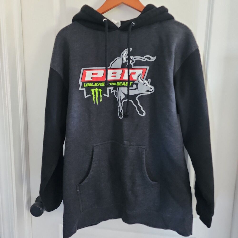 Monster Energy x PBR Men's Large Professional Bull Riding Sweatshirt Hoodie